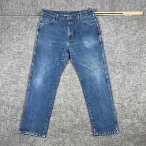 Rustler Classic Denim Jeans Mens Size 40x32 Blue Straight Leg Casual Everyday